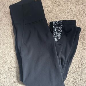 Lululemon Athletica Black Leggings with Patterned Waistband